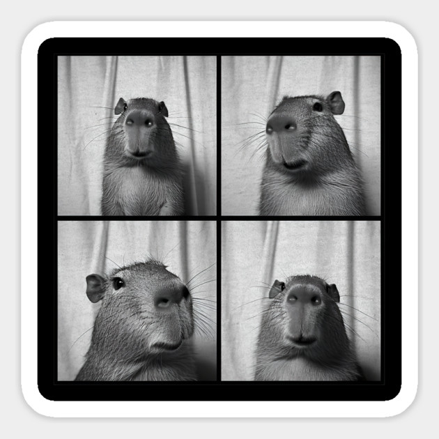 Capybara Capy Photobooth Picture Quirky Funny Magnet by yangho