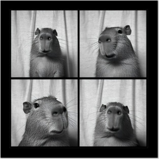 Capybara Capy Photobooth Picture Quirky Funny Posters and Art