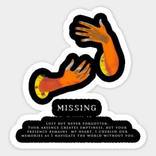 Missing Hands Surreal Emotional Art Sticker