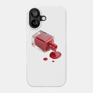 Glossy Rouge: Minimalist Spilled Red Nail Polish Art Phone Case