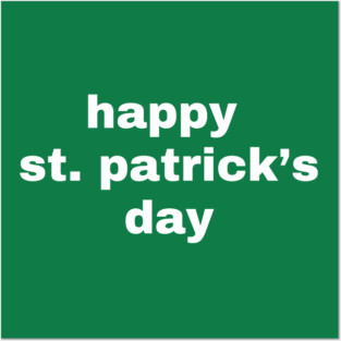 Happy St. Patrick's Day Typography Posters and Art