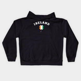 Ireland Shamrock in Irish Flag Kids Hoodie