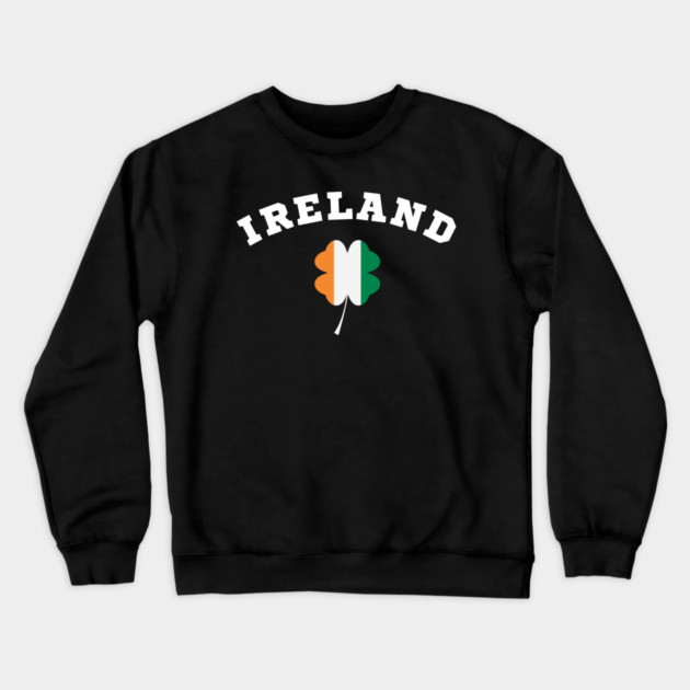 Ireland Shamrock in Irish Flag Crewneck Sweatshirt by Creatifly Graphic Tees