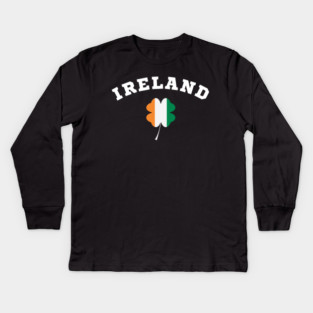 Ireland Shamrock in Irish Flag Kids Long Sleeve T-Shirt