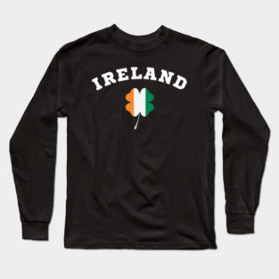 Ireland Shamrock in Irish Flag Long Sleeve T-Shirt