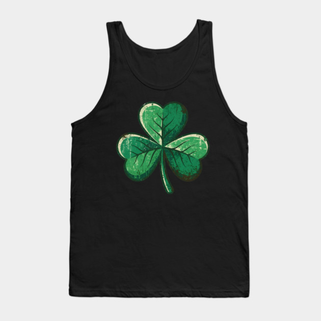 Vintage Shamrock Clover Leaf Lucky Charm Tank Top by Creatifly Graphic Tees