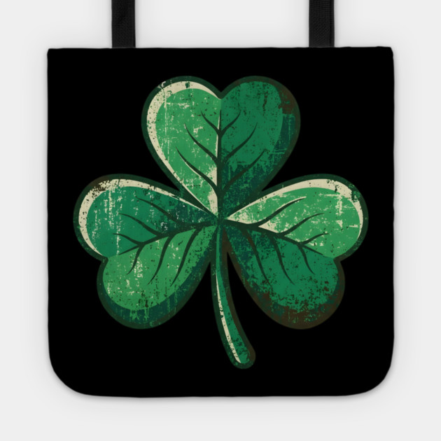Vintage Shamrock Clover Leaf Lucky Charm Tote by Creatifly Graphic Tees