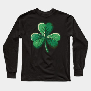 Vintage Shamrock Clover Leaf Lucky Charm Long Sleeve T-Shirt