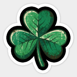 Vintage Shamrock Clover Leaf Lucky Charm Sticker