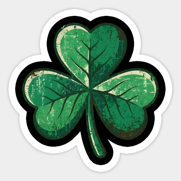 Vintage Shamrock Clover Leaf Lucky Charm Magnet by Creatifly Graphic Tees