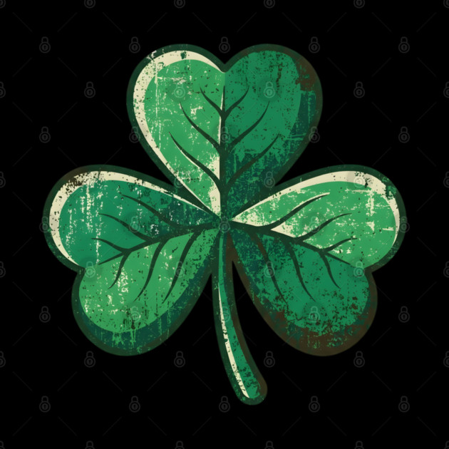 Vintage Shamrock Clover Leaf Lucky Charm by Creatifly Graphic Tees