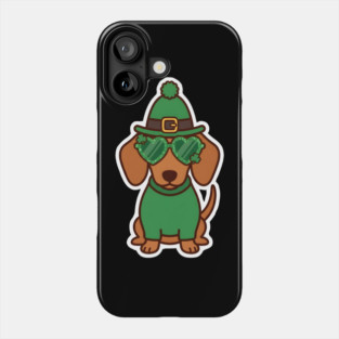 Funny Dachshund Dog Leprechaun For St Patrick's Day Phone Case