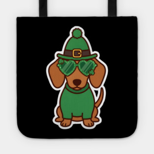 Funny Dachshund Dog Leprechaun For St Patrick's Day Tote