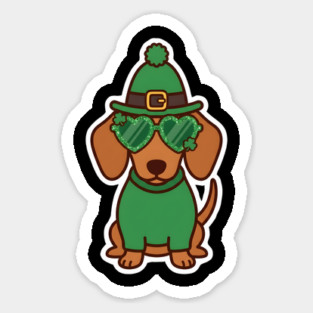 Funny Dachshund Dog Leprechaun For St Patrick's Day Magnet