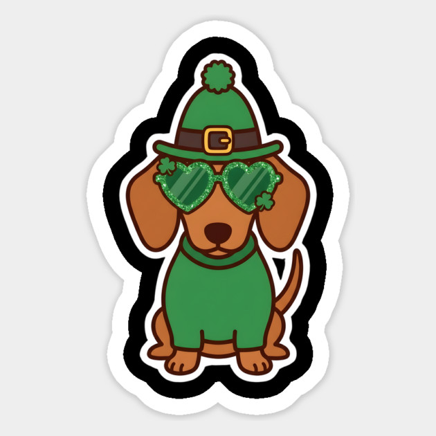 Funny Dachshund Dog Leprechaun For St Patrick's Day Magnet by Creatifly Graphic Tees