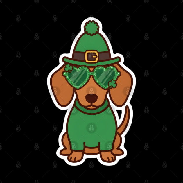 Funny Dachshund Dog Leprechaun For St Patrick's Day by Creatifly Graphic Tees