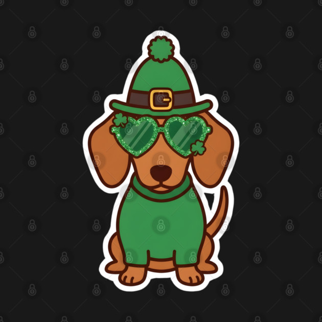 Funny Dachshund Dog Leprechaun For St Patrick's Day by Creatifly Graphic Tees
