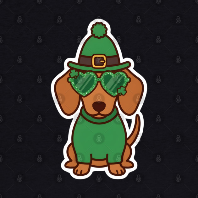 Funny Dachshund Dog Leprechaun For St Patrick's Day by Creatifly Graphic Tees