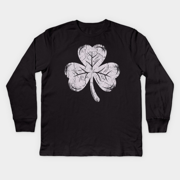 Vintage Shamrock Kids Long Sleeve T-Shirt by Creatifly Graphic Tees
