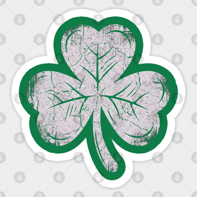 Vintage Shamrock Sticker by Creatifly Graphic Tees
