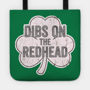 Dibs On The Redhead Vintage Shamrock Tote