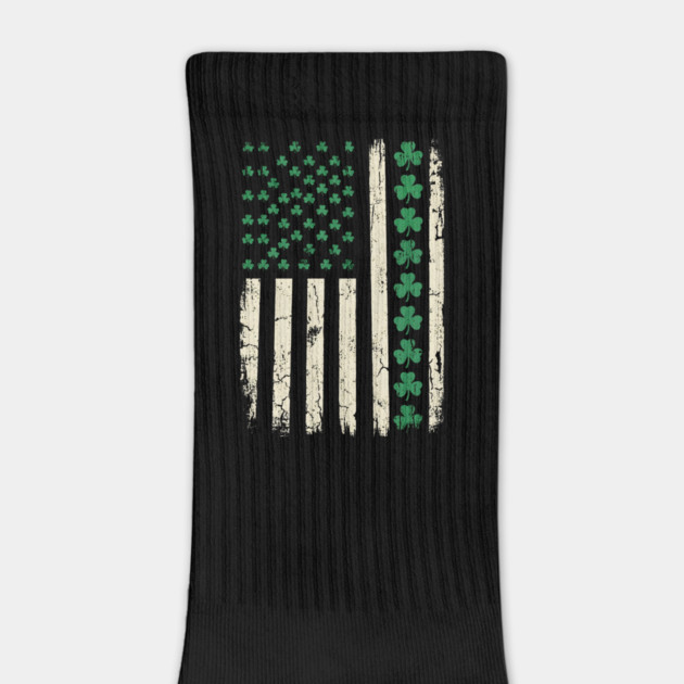 US American Flag with Shamrocks for St Patricks Day by Creatifly Graphic Tees