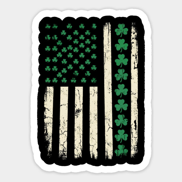 US American Flag with Shamrocks for St Patricks Day Magnet by Creatifly Graphic Tees