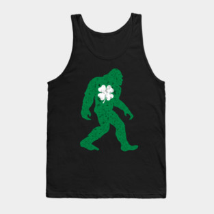 St Patricks Day Bigfoot Sasquatch Shamrock Tank Top