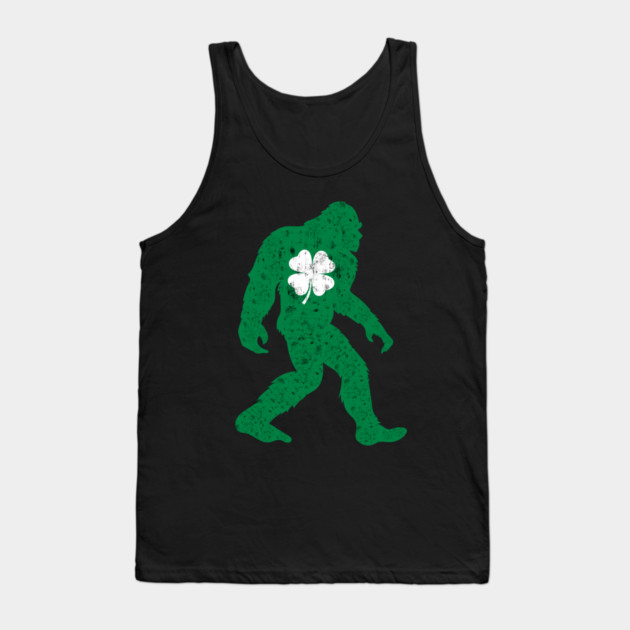 St Patricks Day Bigfoot Sasquatch Shamrock Tank Top by Creatifly Graphic Tees