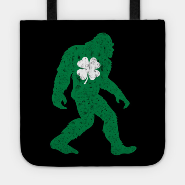 St Patricks Day Bigfoot Sasquatch Shamrock Tote by Creatifly Graphic Tees