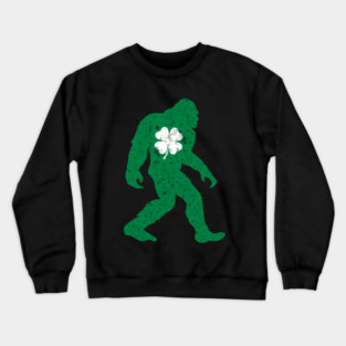 St Patricks Day Bigfoot Sasquatch Shamrock Crewneck Sweatshirt