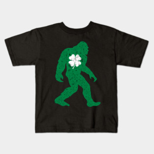 St Patricks Day Bigfoot Sasquatch Shamrock Kids T-Shirt