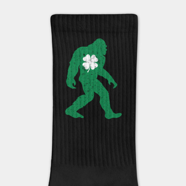 St Patricks Day Bigfoot Sasquatch Shamrock by Creatifly Graphic Tees