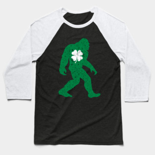 St Patricks Day Bigfoot Sasquatch Shamrock Baseball T-Shirt