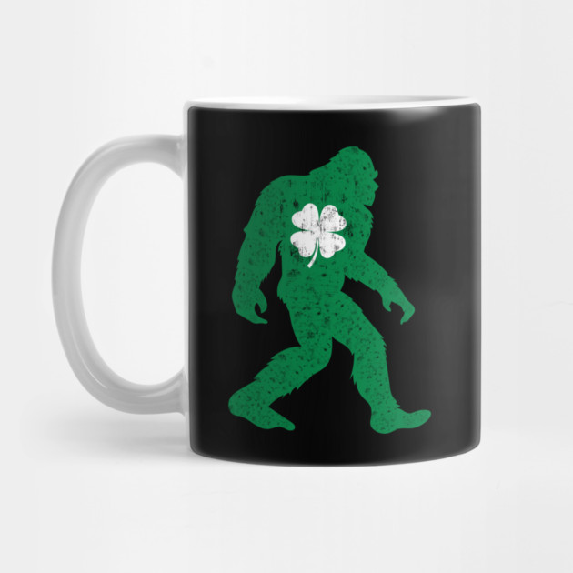 St Patricks Day Bigfoot Sasquatch Shamrock by Creatifly Graphic Tees