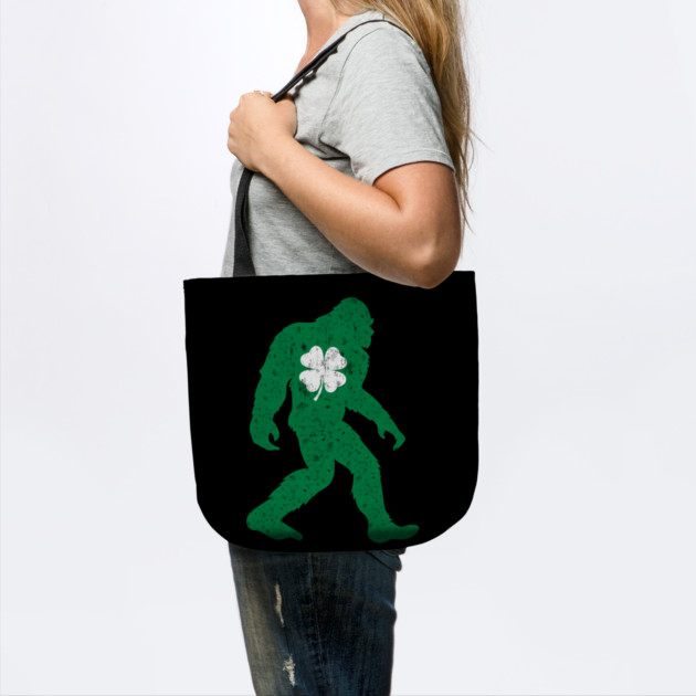 St Patricks Day Bigfoot Sasquatch Shamrock by Creatifly Graphic Tees