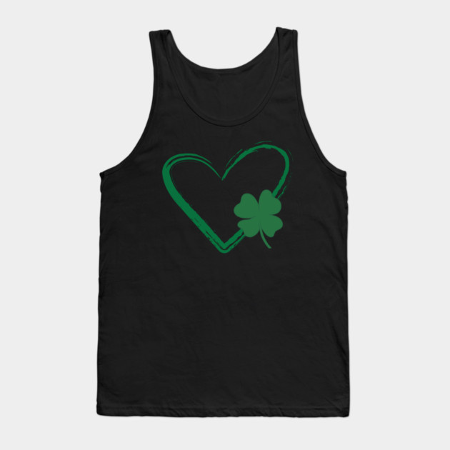 Lucky Shamrock Heart Tank Top by Creatifly Graphic Tees