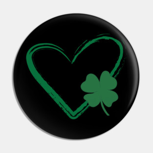 Lucky Shamrock Heart Pin