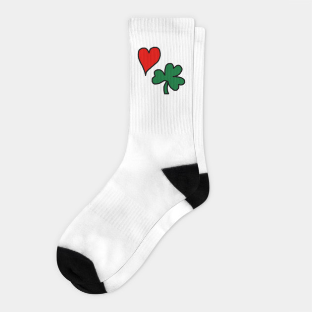Valentine's Day St Patrick's Day Socks by Creatifly Graphic Tees
