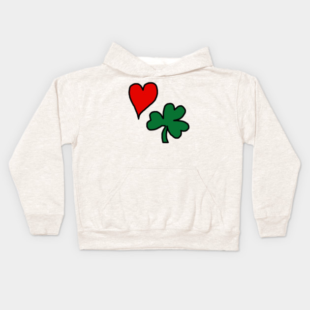 Valentine's Day St Patrick's Day Kids Hoodie by Creatifly Graphic Tees