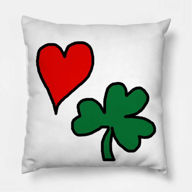 Valentine's Day St Patrick's Day Pillow by Creatifly Graphic Tees