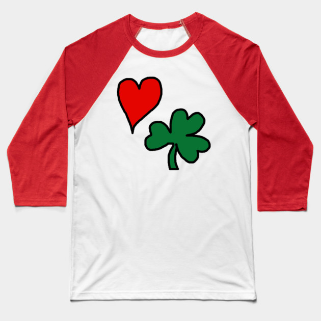Valentine's Day St Patrick's Day Baseball T-Shirt by Creatifly Graphic Tees