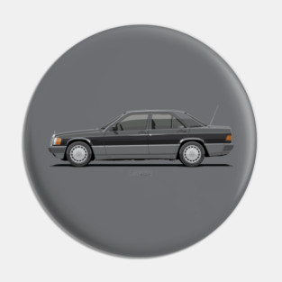 190E W201 Sportline Black – 90s German Sedan Illustration Pin