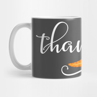 Thankful Feather typography Mug