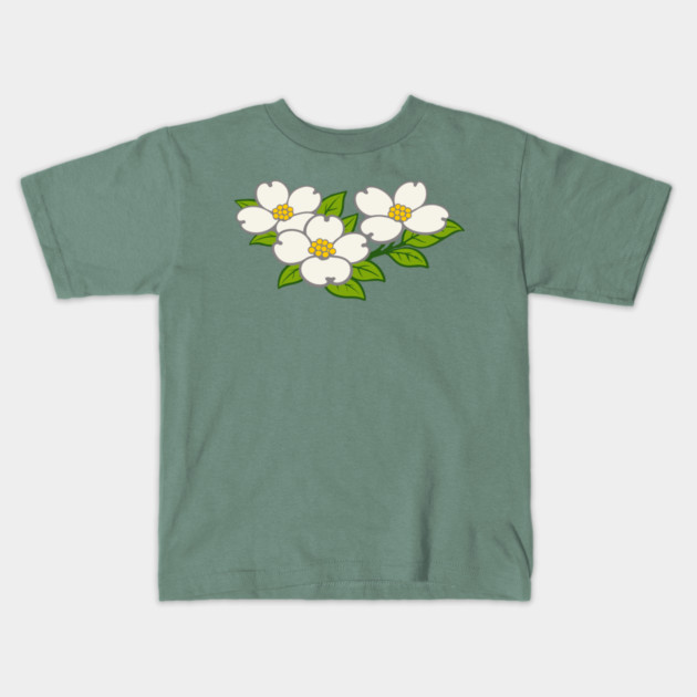 White Dogwood Flowers – Southern Spring Botanical Art Kids T-Shirt by DonWillisJrArt