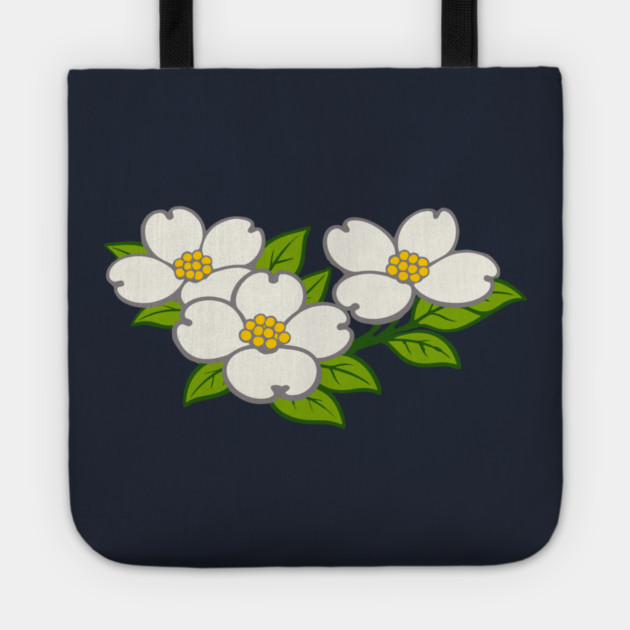 White Dogwood Flowers – Southern Spring Botanical Art Tote by DonWillisJrArt