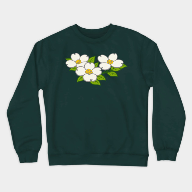 White Dogwood Flowers – Southern Spring Botanical Art Crewneck Sweatshirt by DonWillisJrArt