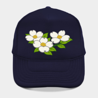 White Dogwood Flowers – Southern Spring Botanical Art Hat