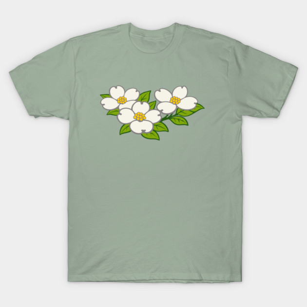 White Dogwood Flowers – Southern Spring Botanical Art T-Shirt by DonWillisJrArt