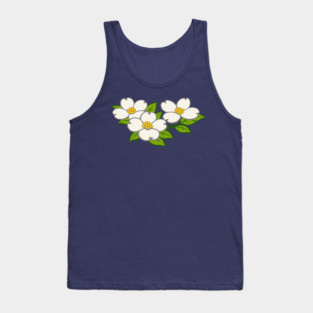 White Dogwood Flowers – Southern Spring Botanical Art Tank Top